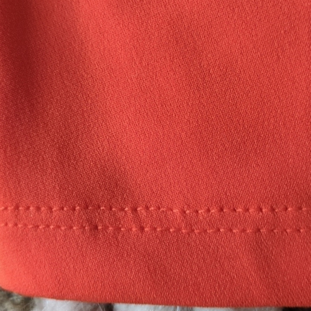 MICHAEL Michael Kors Poppy Orange Gold Tone Halter Cold Shoulder Blouse 1X NWT - Picture 13 of 16